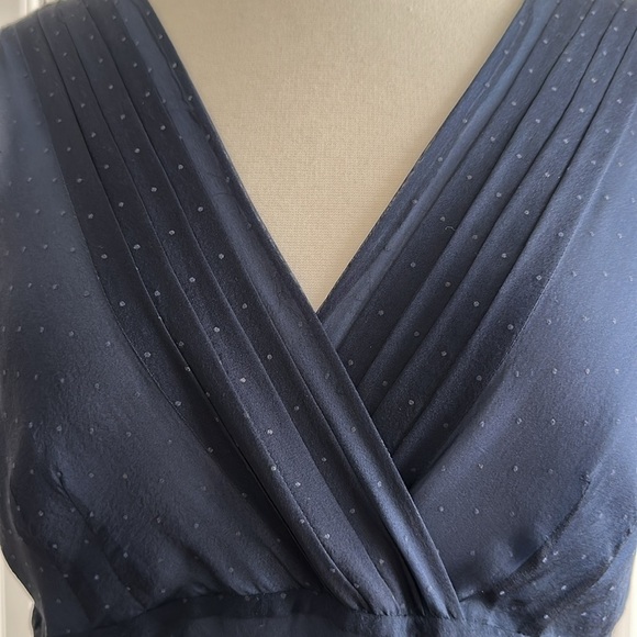 EXPRESS Vintage Y2K Sheer Silk MIDI Dress Babydoll Blue Cocktail Attire 13/14 - Picture 2 of 15